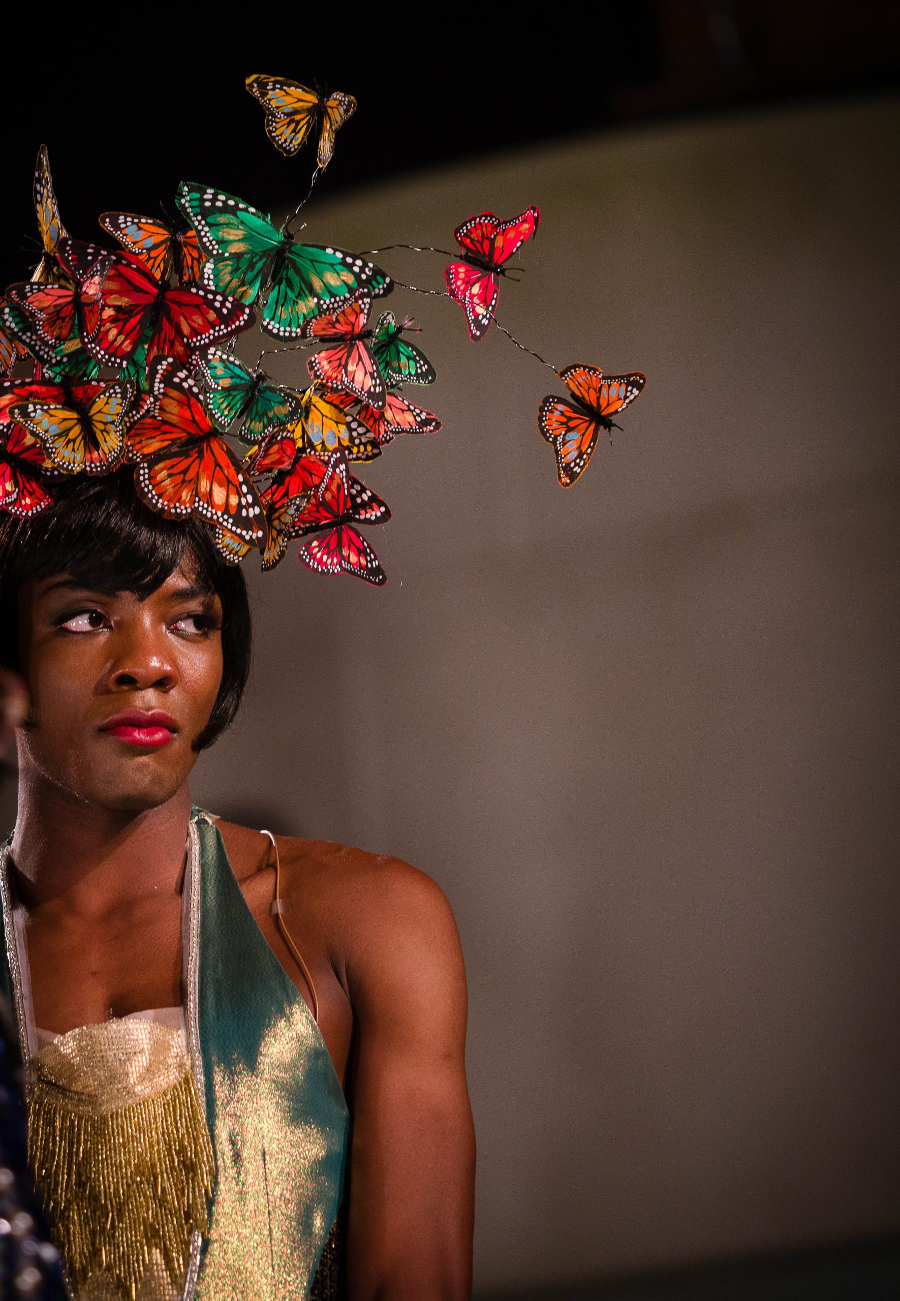 Omari Douglas as showgirl, Nora Chance, in Wise Children